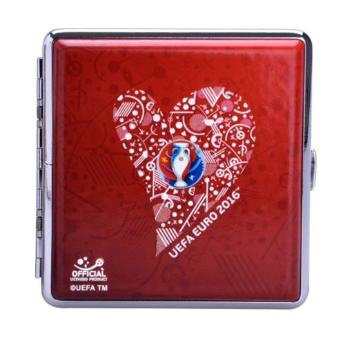 Etui métal à 20 cigarettes standard Licence UEFA EURO Rouge