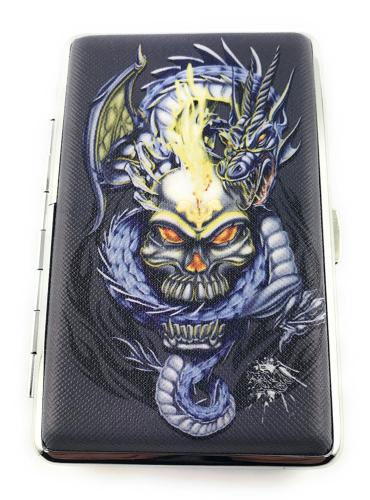 Etui métal pour 14 cigarettes longues 100'S SKULL 2