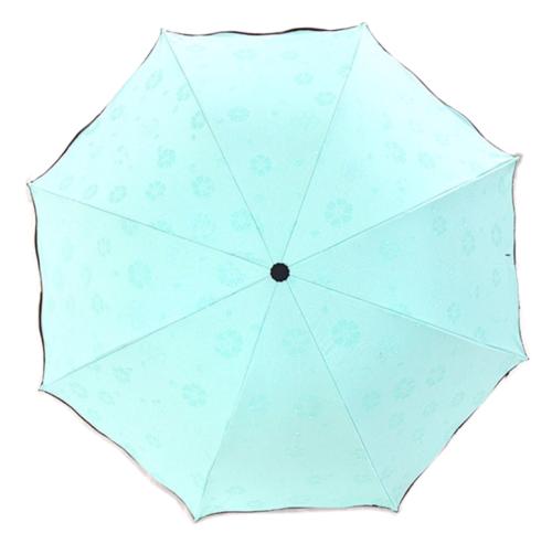 Parapluie Pliant Magique Apparition Motifs Fleurs sous la Pluie Couleur VERT CLAIR