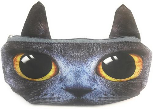 Trousse Plate imprimée de chaque côté avec tête Chat C