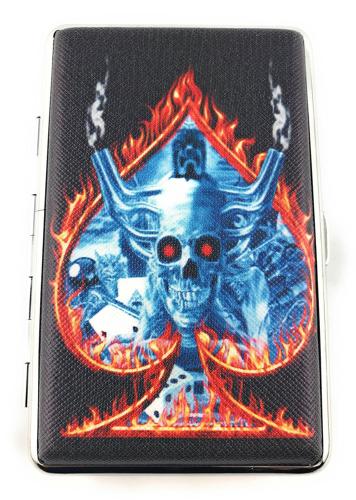 Etui métal pour 14 cigarettes longues 100'S SKULL 5