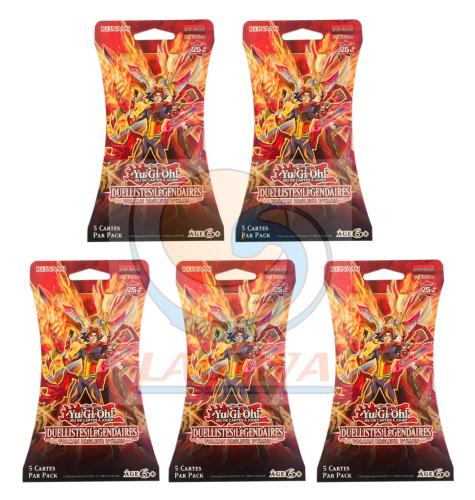 Yugioh 5 Boosters blister Duellistes Légendaires VOLCAN BRULEUR D'AMES en édition française