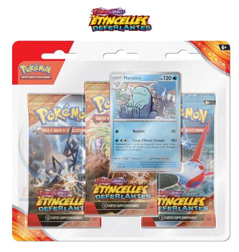 Pokemon Tripack Etincelles Déferlantes EV08 Maraiste en édition française