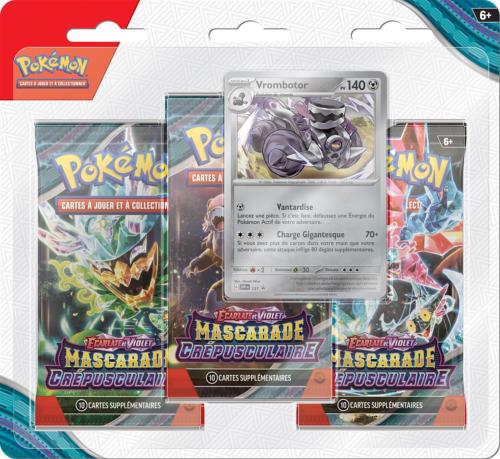 Pokemon Tripack Mascarade Crépusculaire EV06 Vrombotor en édition française