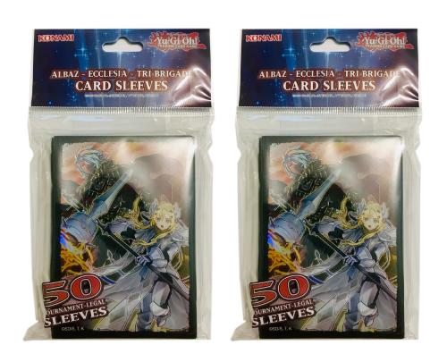 Yugioh 100 Sleeves Protège-cartes ALBAZ ECCLESIA TRI-BRIGADE