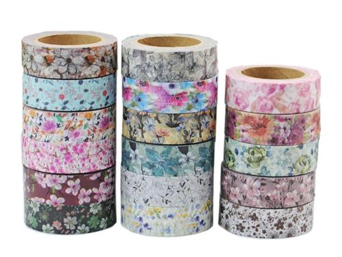 Washi Tape EAST FLOWERS Lot de 5 - modèles au choix